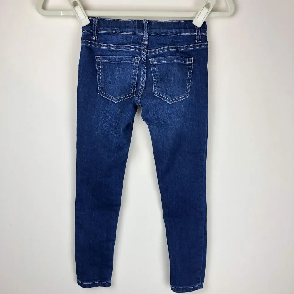 The Childrens Place Girls Jeggings Dark Wash Stretch Spandex Pants Blue SZ6 Jean